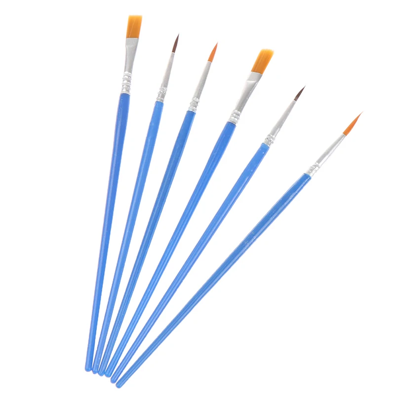 New【50Pcs Flat Paint Brushes With Nylon Hair Small Brush Bulk For Detail Painting】
