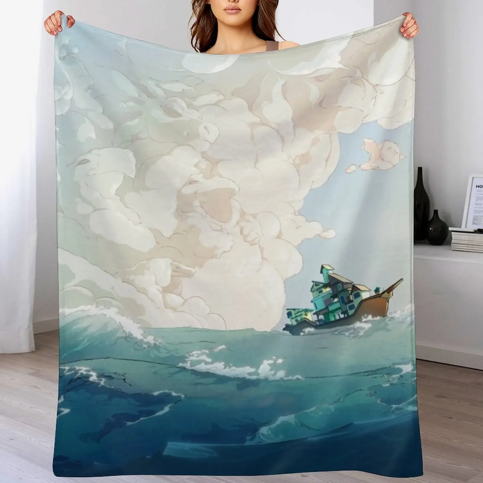 

Spiritfarer - Sun - Waves - Boat Throw Blanket warm for winter Baby decorative Beautifuls Blankets