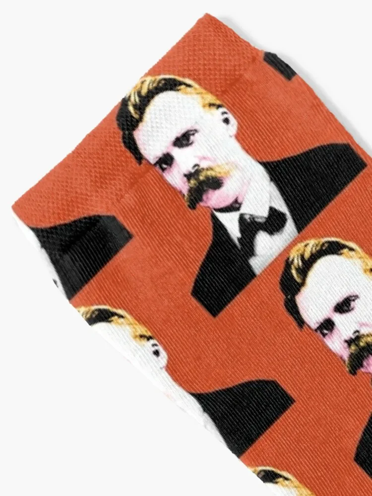 Pop Art Nietzsche in Orange Background Socks Lots Soccer Boy Socks Women's