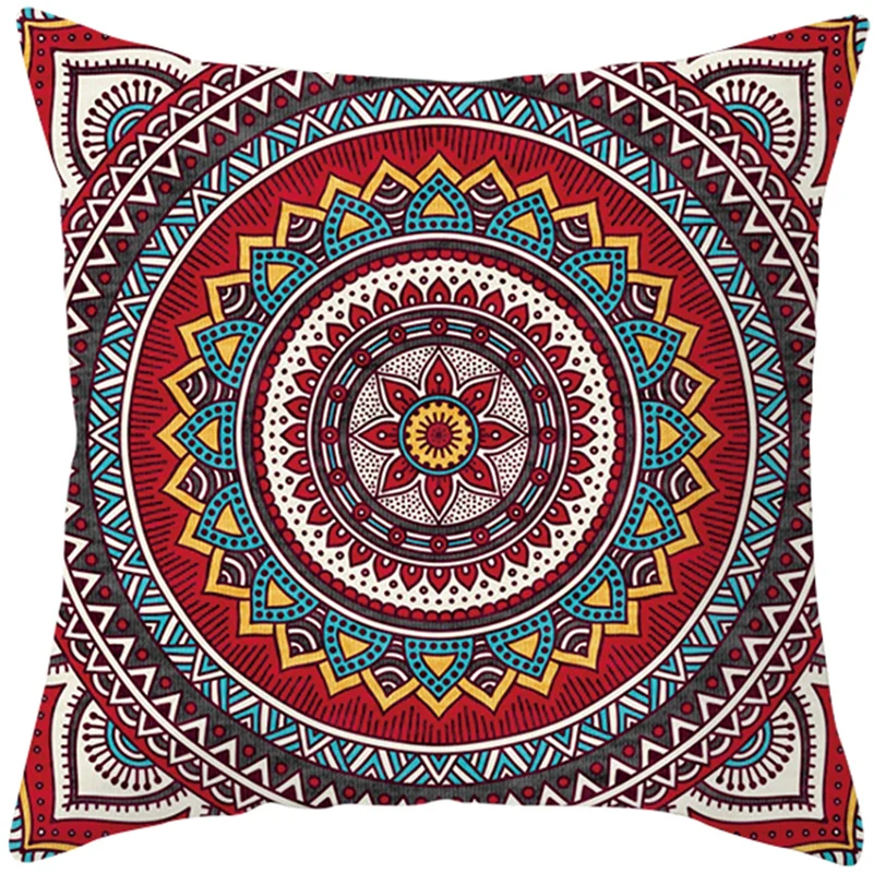 Mandala Print Square Pillowcase Home Decor Car Sofa Cushion Cover