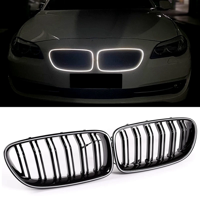 Front Kidney Grille Grill With LED Light For BMW 5 Series F10 F11 F18 2010-2017 Accessories 51137261355 51137261356