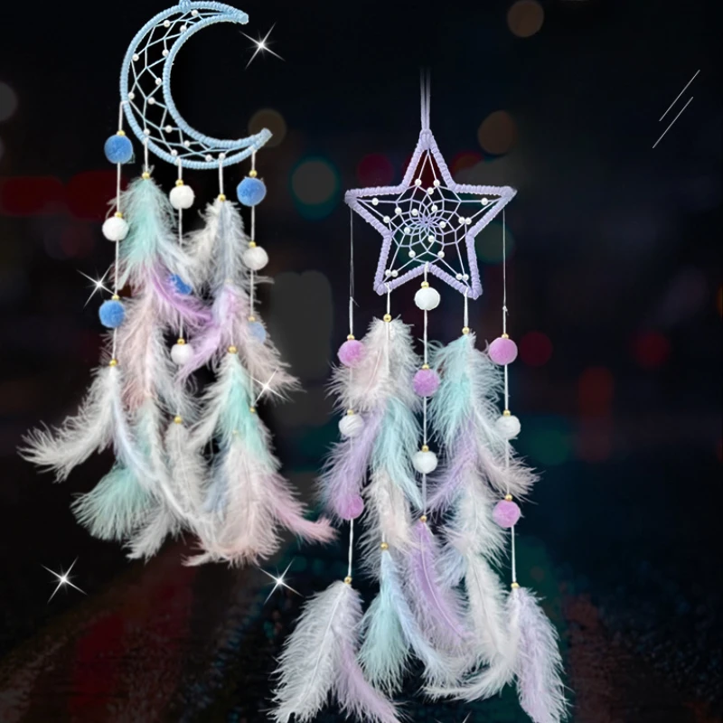 Hanging Drop Feathers Dream Catcher Hangings Fresh Ornaments Car Gifts Vintage Home Decorations Bedroom Decor Ethnic Wind Chimes