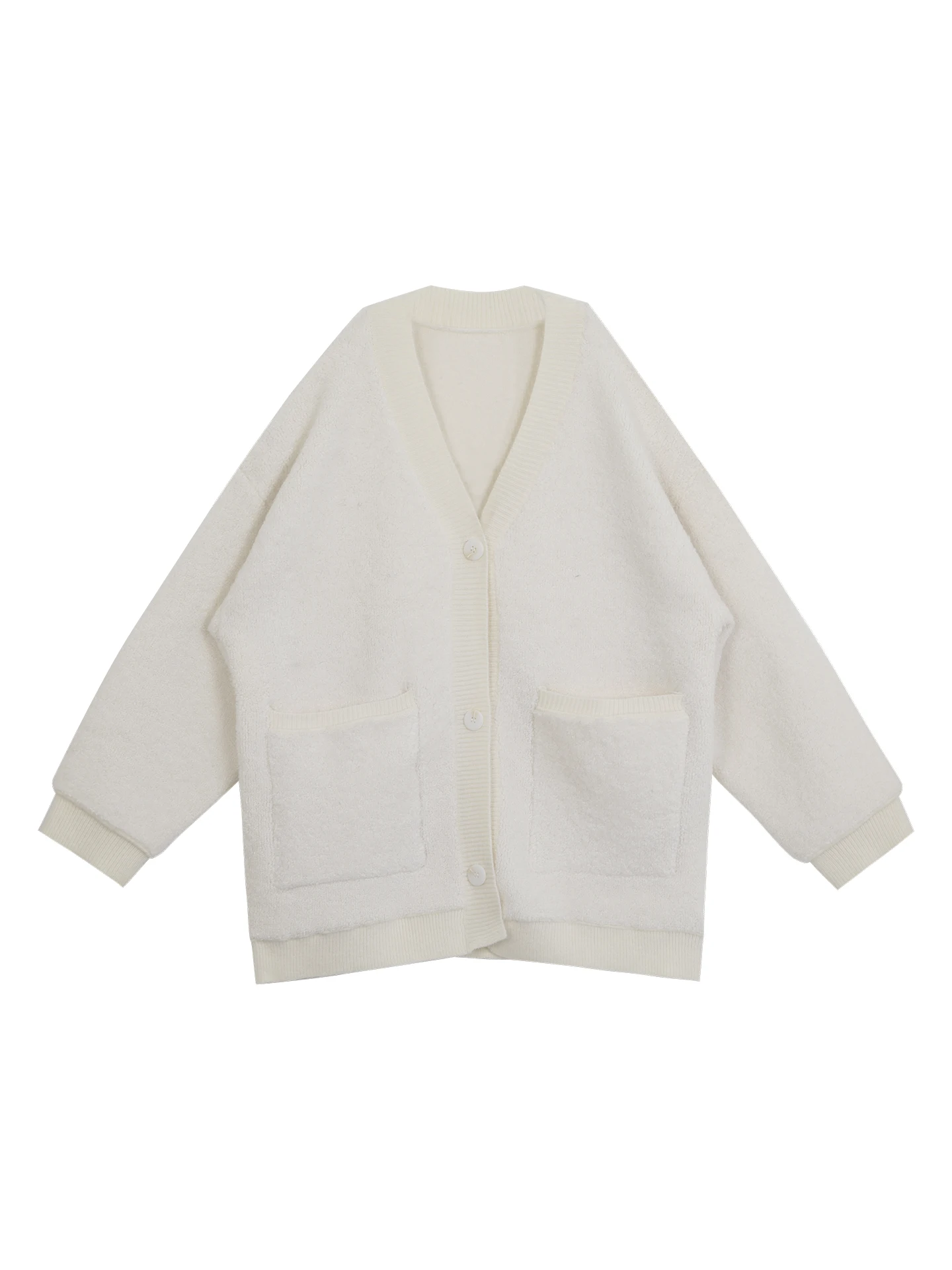 

Белый вязаный открытый кардиган, женский корейский костюм ранней осени, топ Long Sve Lazy Sle, свитер большого размера M, пальто