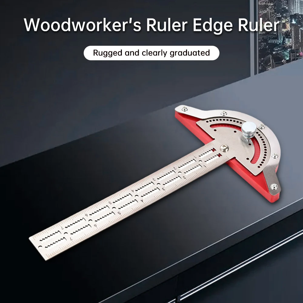 Woodworkers Edge Ruler Stainless Steel Protractor Angle Angle Precision Carpenter Measuring Tool 10/15/20 inch