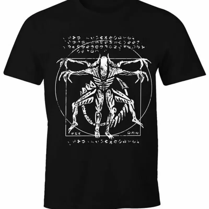 Mens Alien Xenomorphic Parody Da Vinci Funny Moonworks® T-Shirt