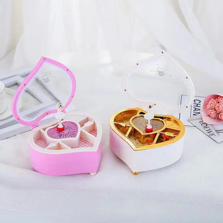 

Cartoon Love Heart Spinning Dancing Ballet Girl Music Box Creative Eight-Note Music Box Couple Birthday Gift Desktop Decoration