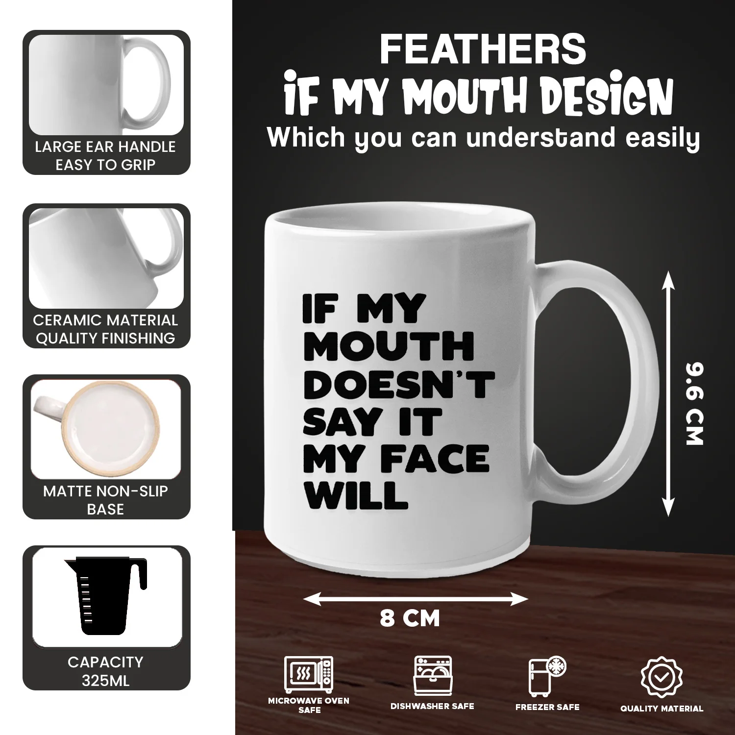 Funny Sarcastic Humorous Ceramic Coffee Cup - Quote Novelty Gift for Coworkers Friends Office Desk Decor Sassy Mug Birthday Gag Gift Unique Tea Cup Statement Drinkware