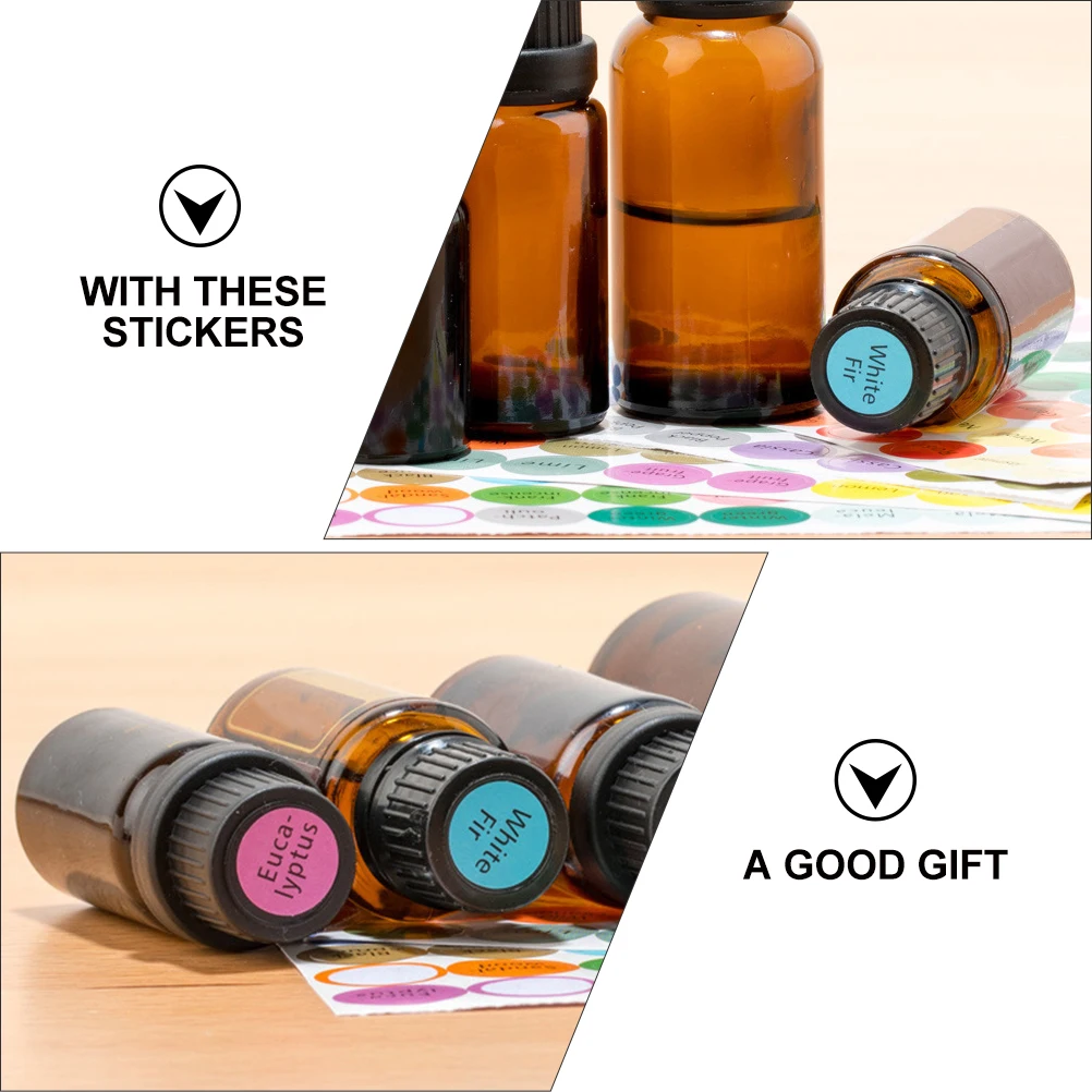

10pcs Essential Oil Bottle Label Premium Stickers Packaging Canning Jar Labels Round Adhesive Seasoning Bottle for Kitchen