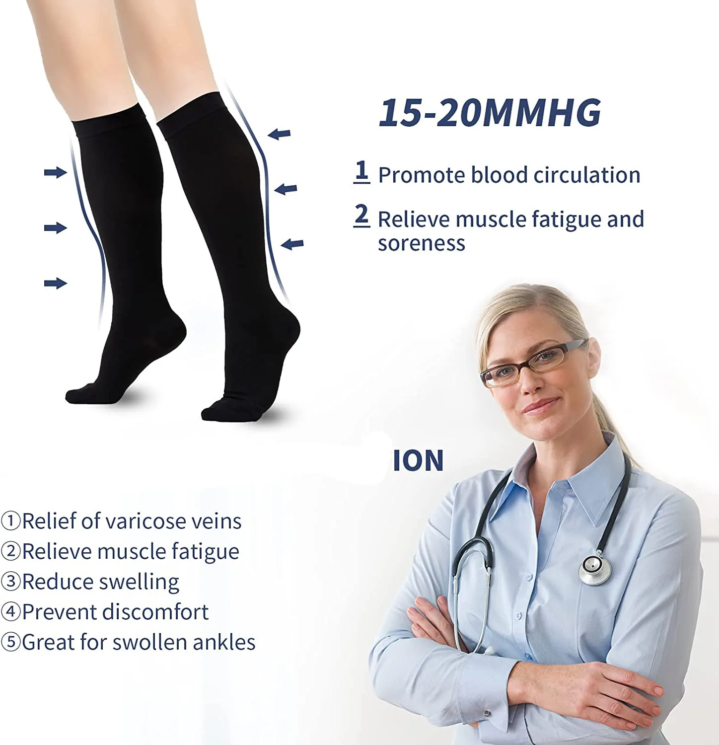 4XL Fattened Compression Socks For Man Varicose Veins And Diabetes Women\'s Nurse Sports Socks Outdoor Fitness Free Of Charge