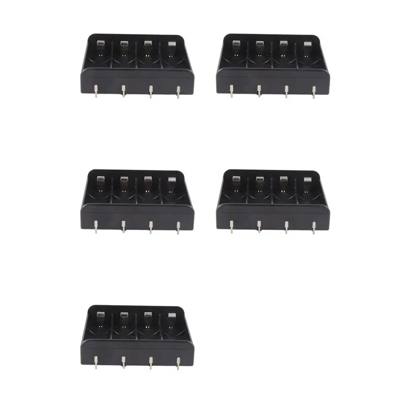 B04B-5PCS 4X 21700 Battery Holder Storage Box Case ABS Fireproof Power Bank Cases Slot Batteries Container With Shrapnel