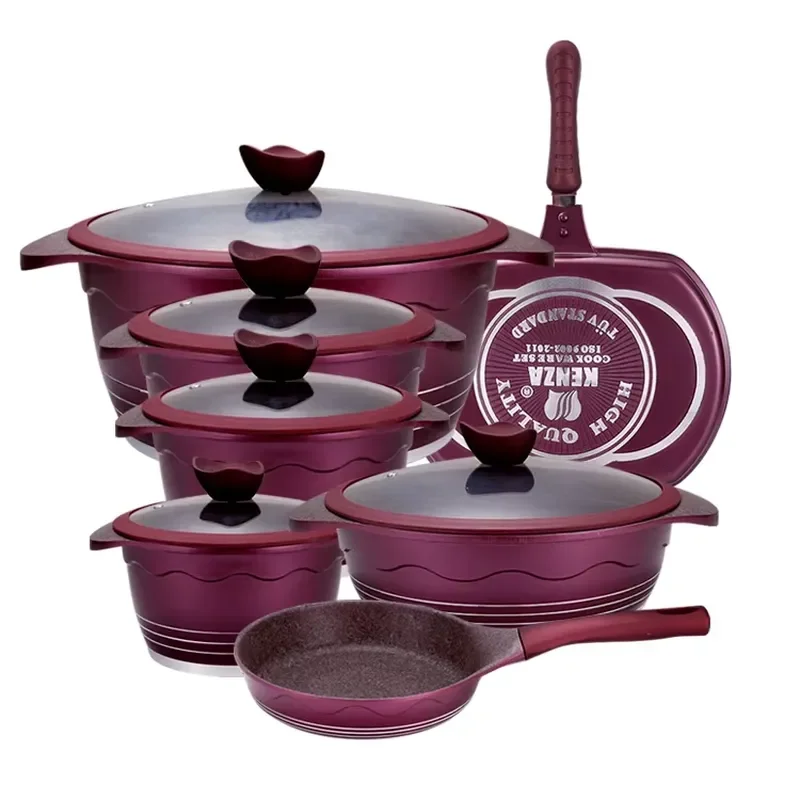 Ecofriendly Coating Aluminium Cookware Set Cooking Utensils Set for Kitchen Cookware Tools