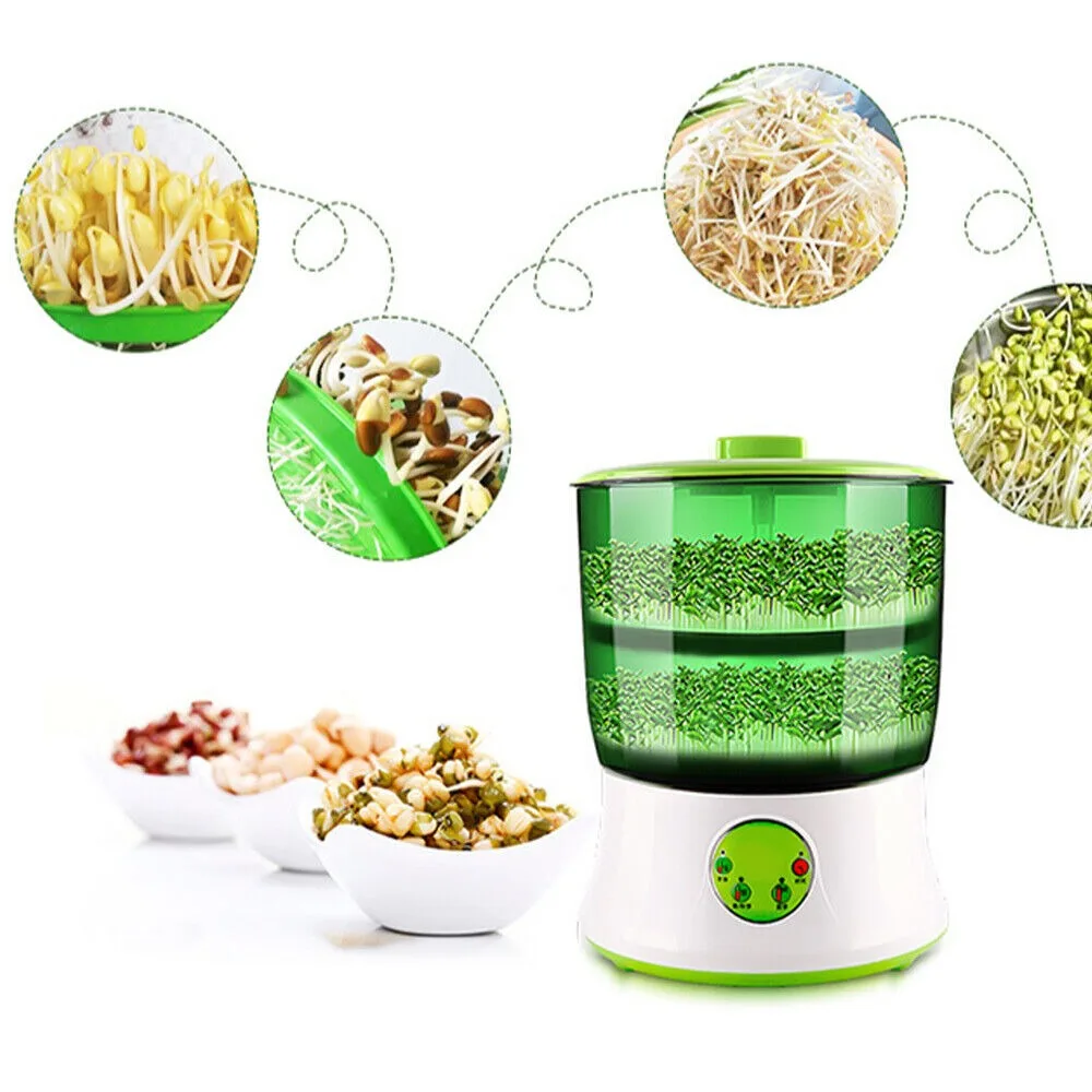 

2 Layer Multifunctional Bean Sprout Maker Automatic Seed Sprouter Machine 110V