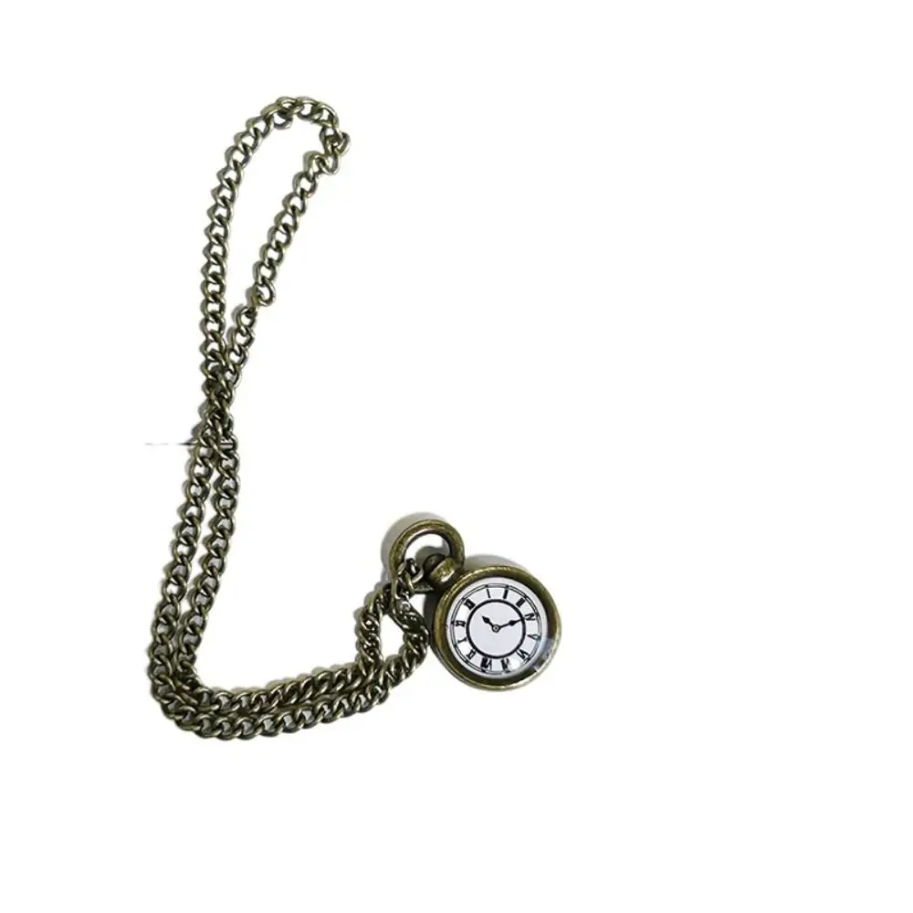 Trendy Mini Necklace 1/12 Dollhouse Simulation Vintage Pocket Watch Alloy Mini Necklace Dollhouse Decoration for Ob11 /30cm Doll