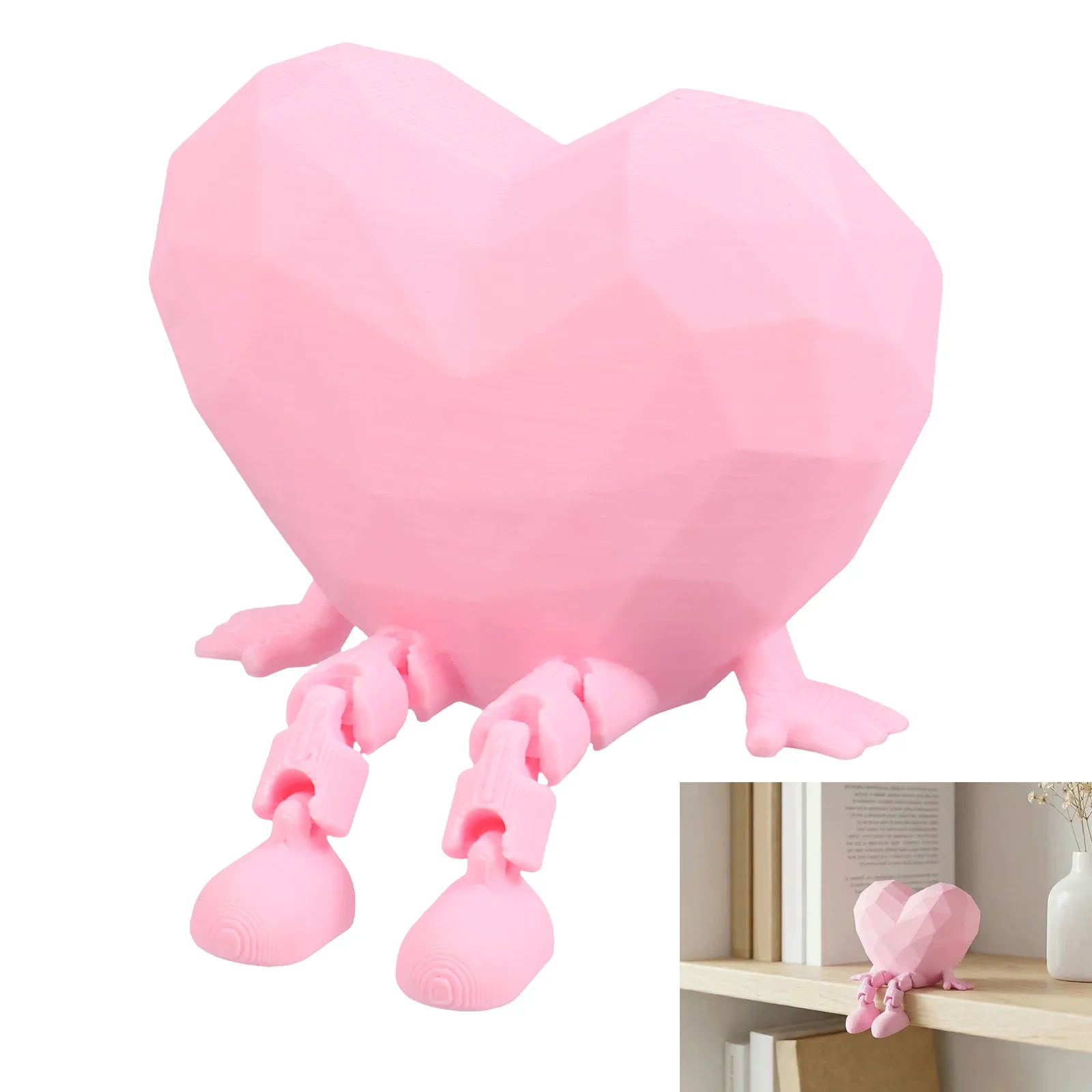 Mother's Day Heart Figurine Articulated Heart Creative Desk Decor Sentimental Present for Mom Grandma Her Heart Desk Decor