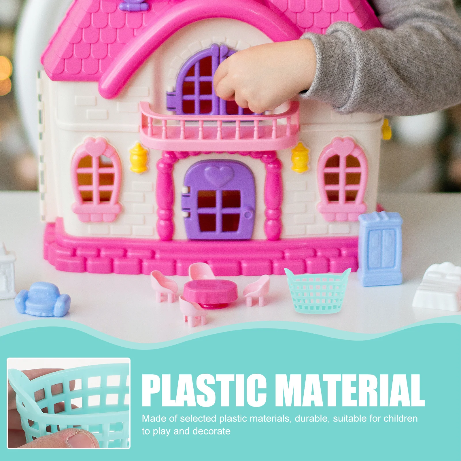 Cestino portatile in miniatura da 10 pezzi in plastica di piccole dimensioni per bambini, mini decorazioni per la casa, Pasqua, Baby Shower, caramelle, gioielli