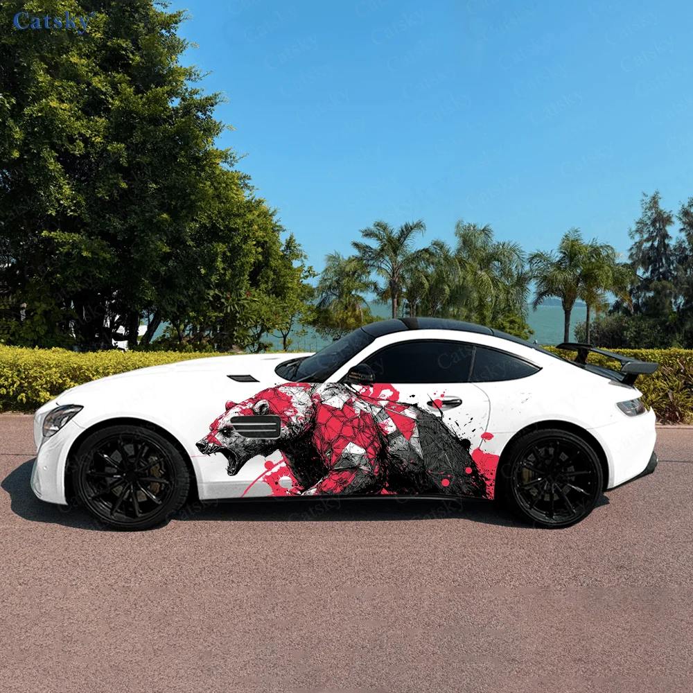 Powerful Bear Roar Splash Car Vinyl Wraps Decal Self-adhesive PVC Sticker Suitable for Trucks SUV Decor Auto Accessories Gift