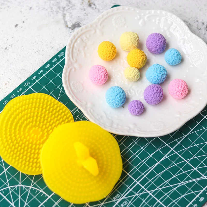 2pcs Clay Polymer Modeling Brush Hair Ball Modeling Round Rubbing Ball Brush Fondant Rubbing Ball Brush DIY Ceramic Texture Tool