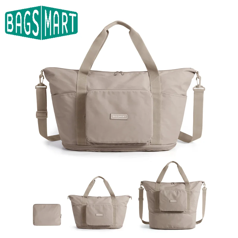 

Сумка дорожная складная BAGSMART 37 л, расширяемая, для ручной клади, легкая, для личных вещей