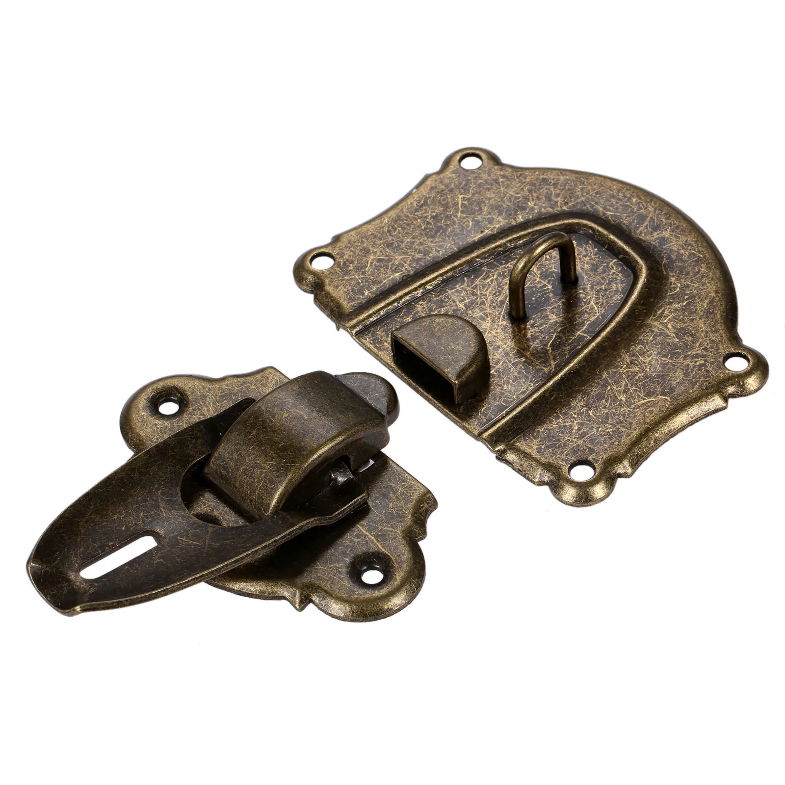 1Pc Zinc Alloy Toggle Hasp Latch Lock Jewelry Wooden Box Metal Suitcase Luggage Cabinet Padlock Buckles 92*118mm