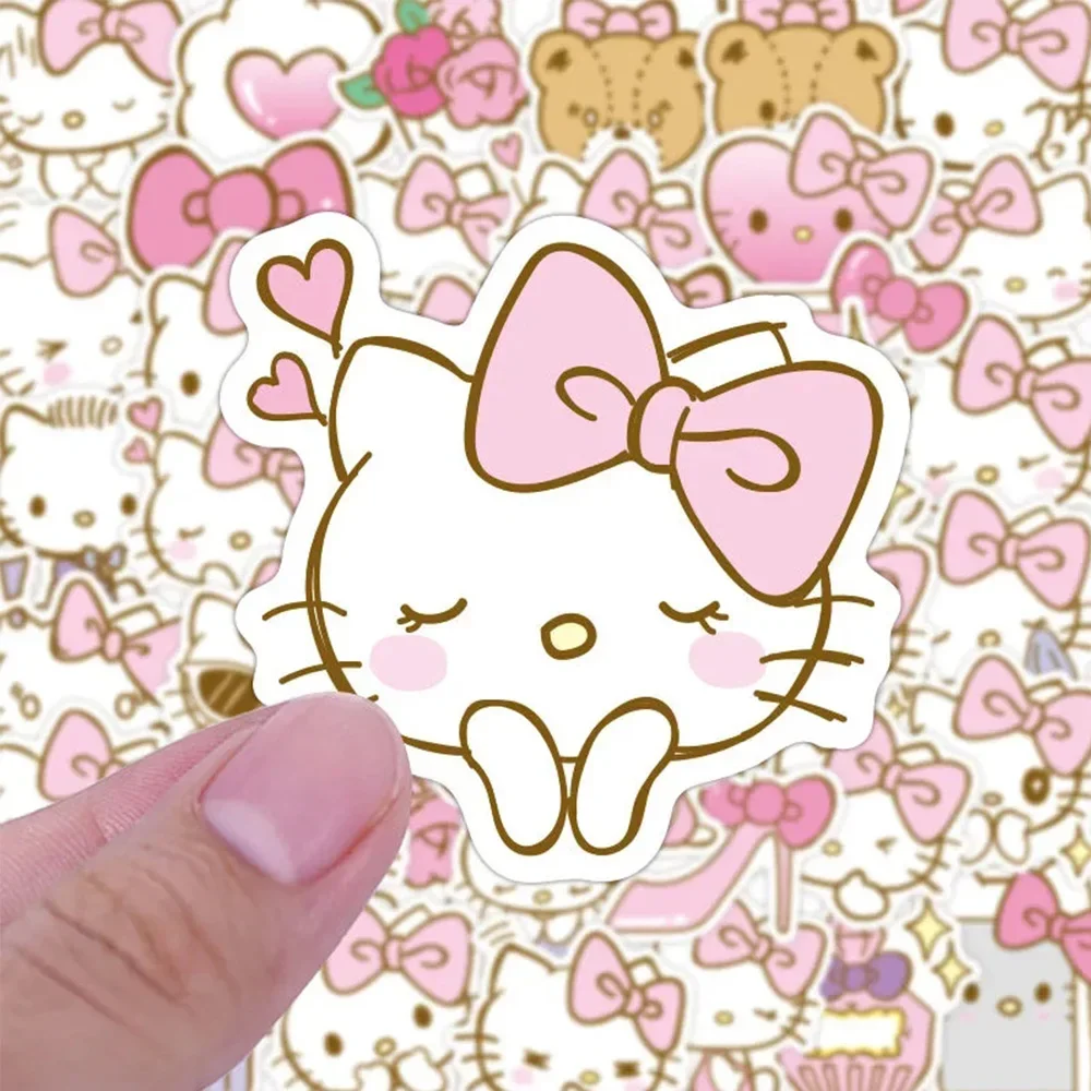 60 Pcs /Set Kawaii Anime Sanrio Hello Kitty Sticker Graffiti Luggage Phone Case Laptop Waterproof Cute Stationery Sticker Gift