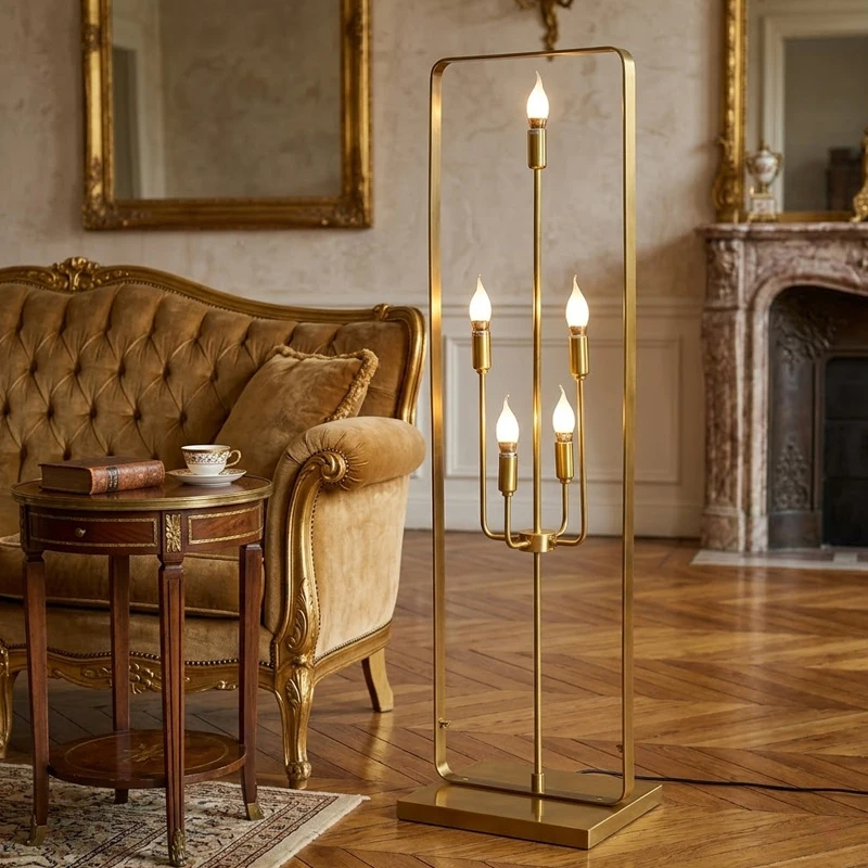 Modern style antique brass floor lamp luxury classical decorative standing lamp suitable for museums