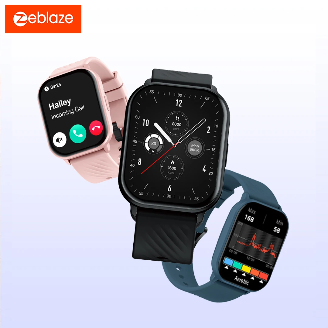 Zeblaze GTS 3 Voice Calling Smart Watch Ultra-big 2.03'' HD Screen 24H Health Monitor 100+ Sports Modes 200+ Watch Faces