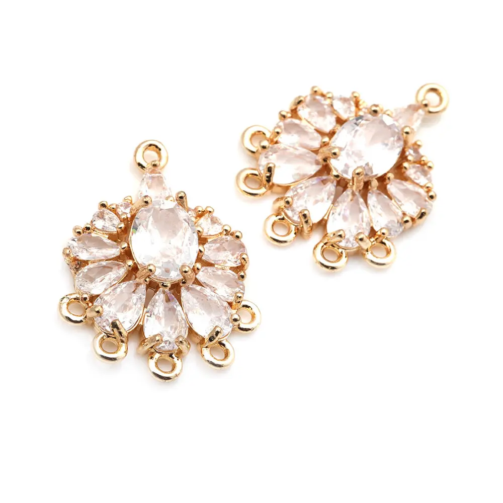 High Quality 18K Gold Color Brass and Zircon More Style Earrings Connect Charms Pendants Jewelry Making Diy Findings Accessories