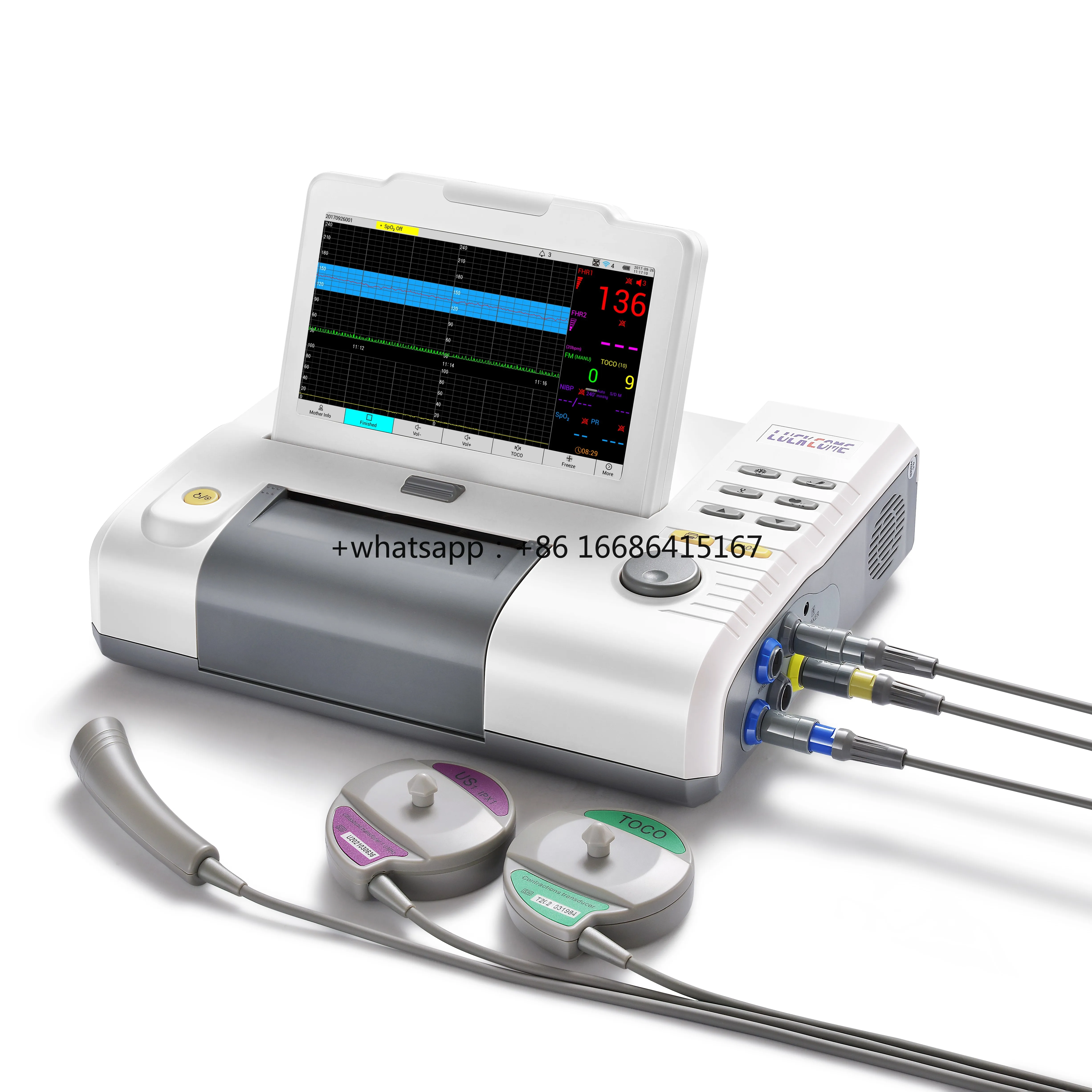 New Arrival 7 Inch LCD Display Sensitive 90 Degree Foldable Maternal Rechargeable Twin Probes