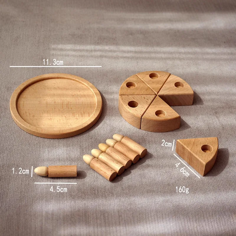 1set Wooden Birthday Cake Solid Wood Nordic Home Ornament Eco Friendly Play Food Model Pretend Play Table Decor Decoration