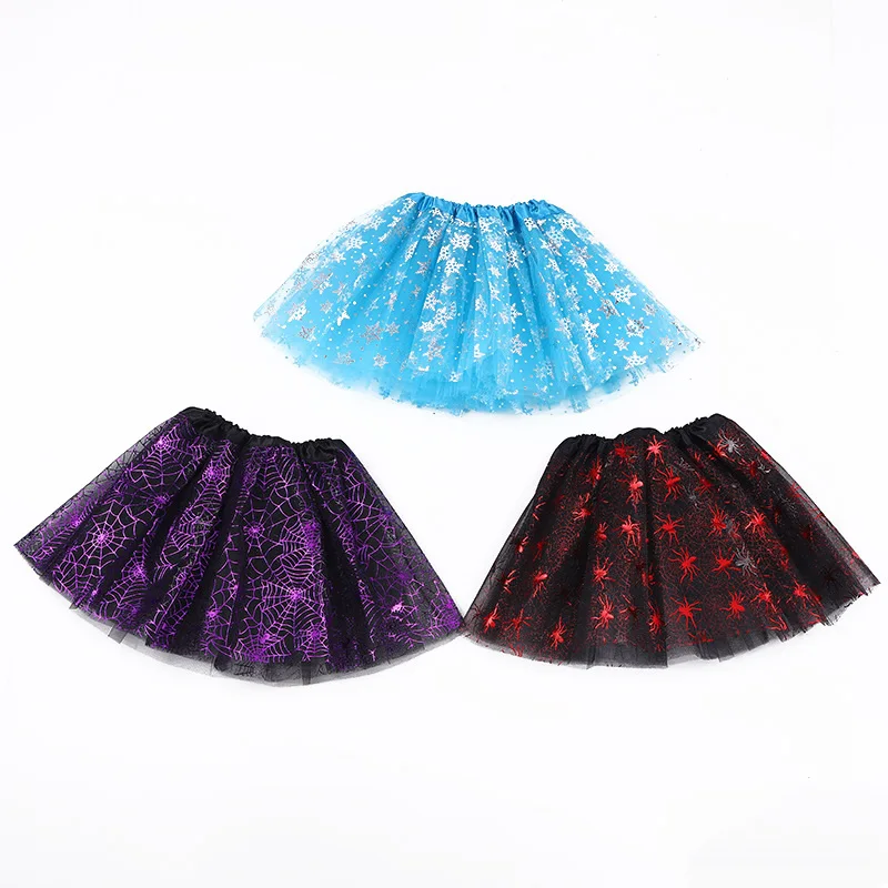 New Children\'s Yarn Skirt Halloween Spider Web Yarn Tutu Skirt Children\'s Skirt Princess Skirt Children\'s Ballet Skirt