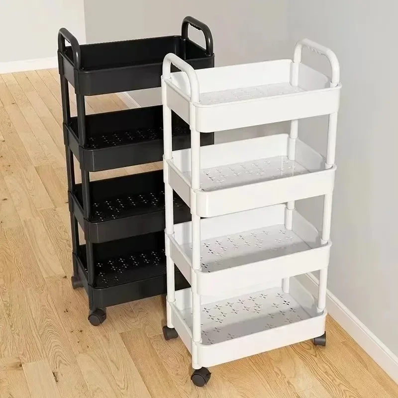 3/4 Layer Rolling Utility Cart, Bathroom Storage Rack With Wheels,Bathroom Storage Organizer