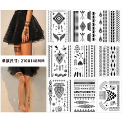 1Ps Black Lace Temporary Tattoos Transfer Stickers Waterproof and Environmentally Friendly Tattoo Stickers Fake Tattoo for Woman