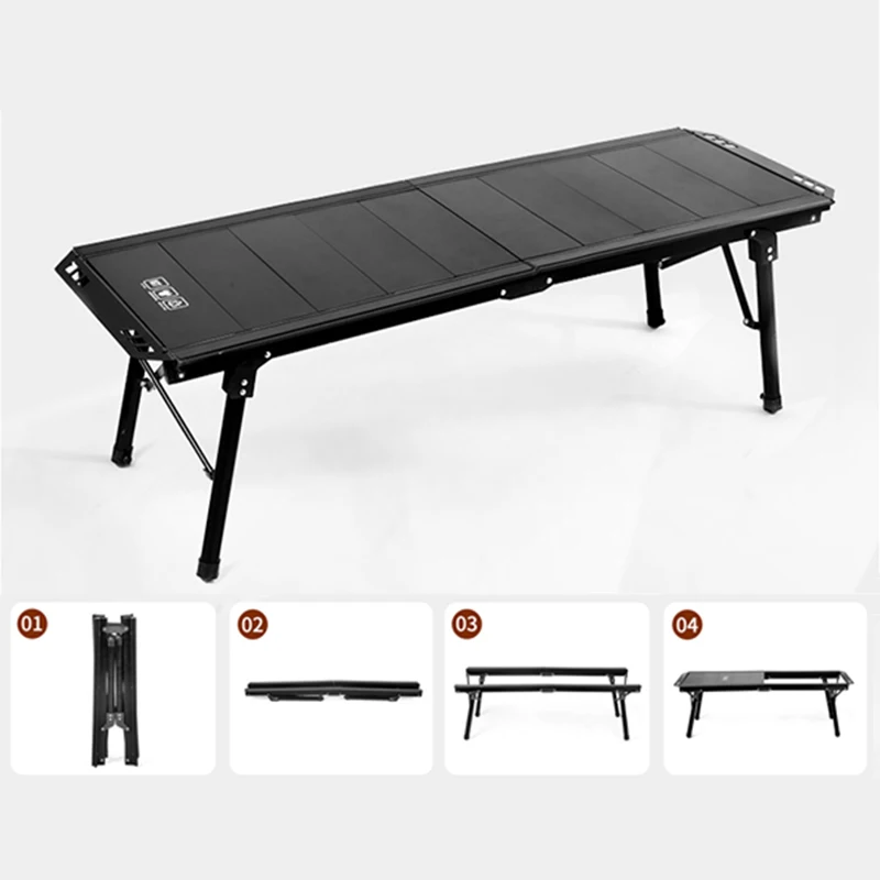 Lightweight Aluminum Alloy Portable Modern Outdoor Tactical Foldable Camping Picnic Tea Table Adjustable Furniture Rectangular