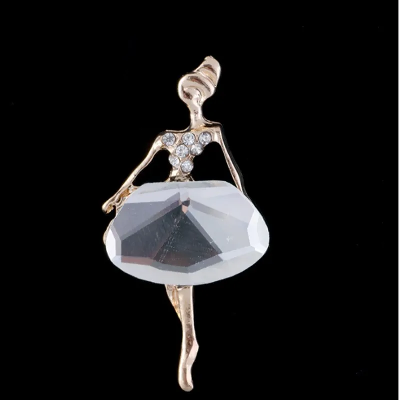 1PCS Girl Fashion Glamour Beautiful Princess Ballerina Brooch Crystal Pin Jewelry Accessories