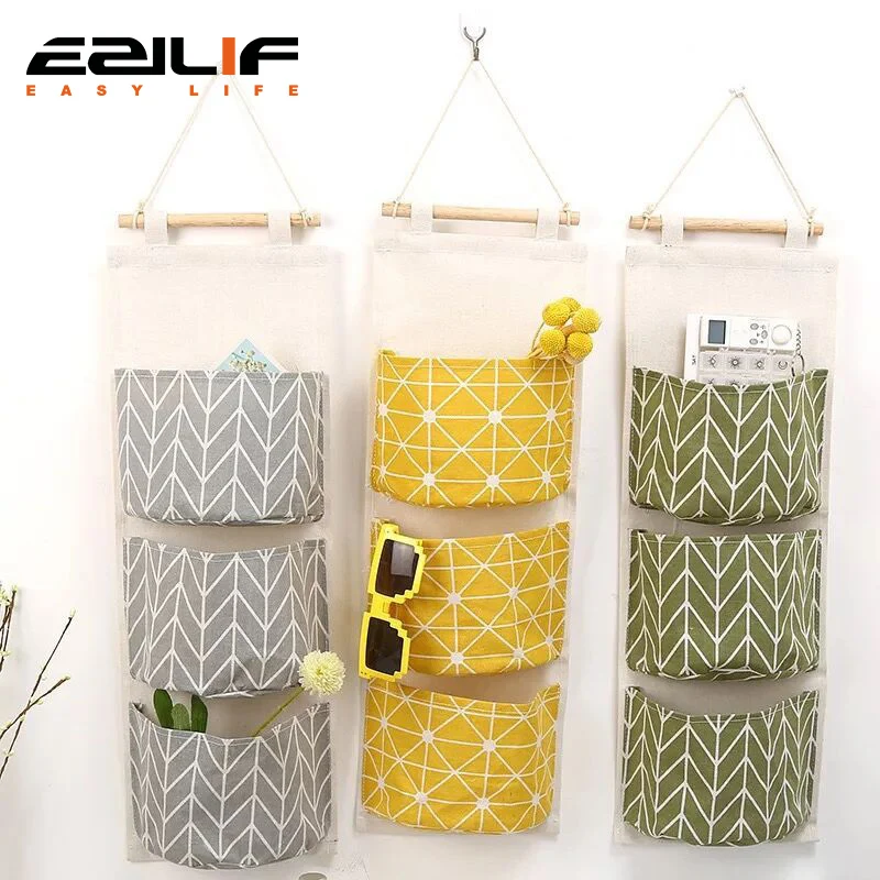 Pockets Hanging Organizers Waterproof Hanging Storage Bag Wall Mounted Closet Organizer Bear Flamingo Sundries Bags Home Decor