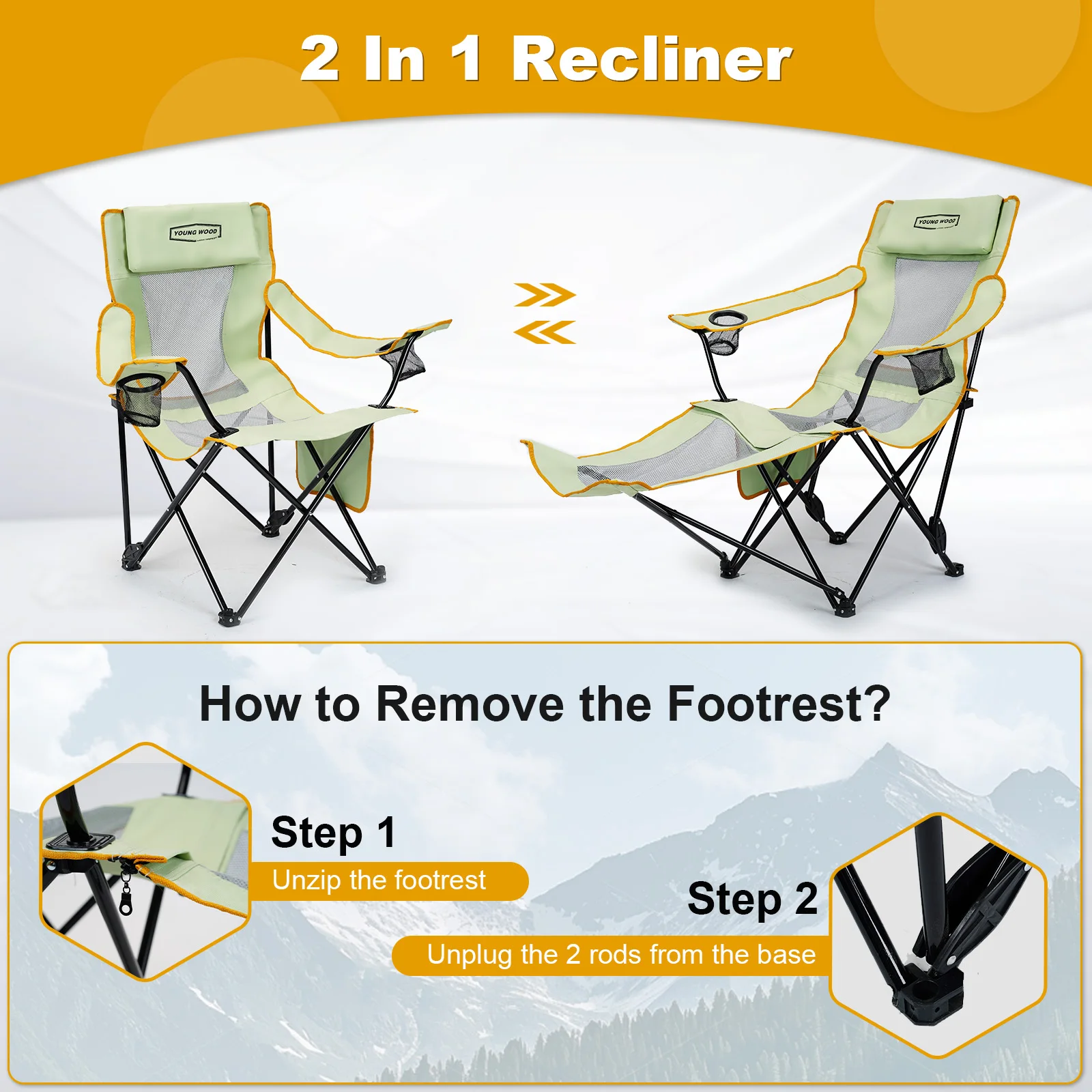 Bild 3: Outdoor Klappstuhl Camping tragbare Strand Bank zurück Angeln Stuhl Klappbett Büro Mittagspause Lounge Stuhl Hause