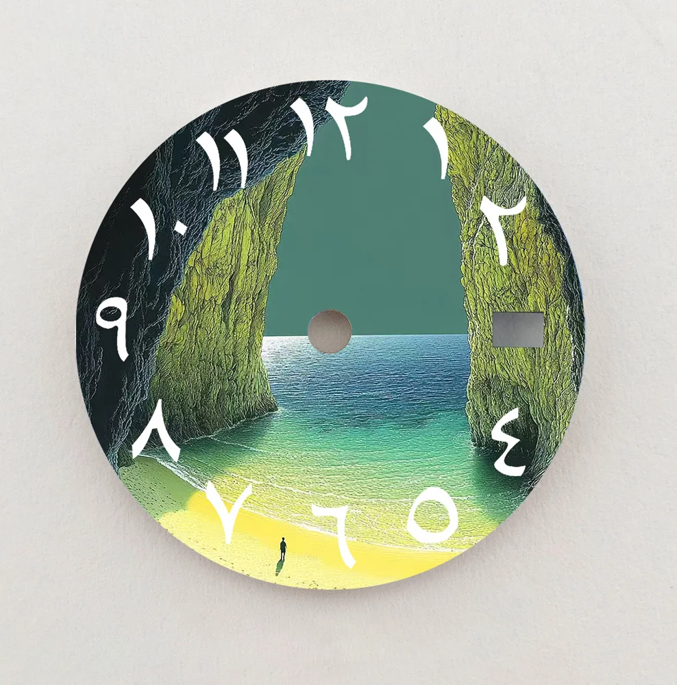 NH35 Quadrante Paesaggio Naturale Quadrante 28.5mm Numeri Arabi Quadrante NH36 Quadrante Fit NH35/6 Movimento Orologio Parti di Ricambio LOGO Personalizzato