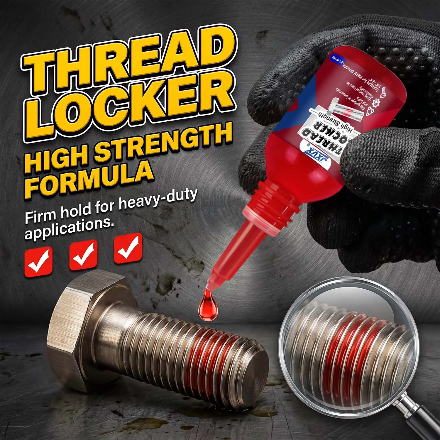 5PCS 20mL 271High Strength RedAnaerobic Adhesive Screw Lock Tight Sealant Industrial Grade Thread Locking Glue  for Nuts, Bolts.