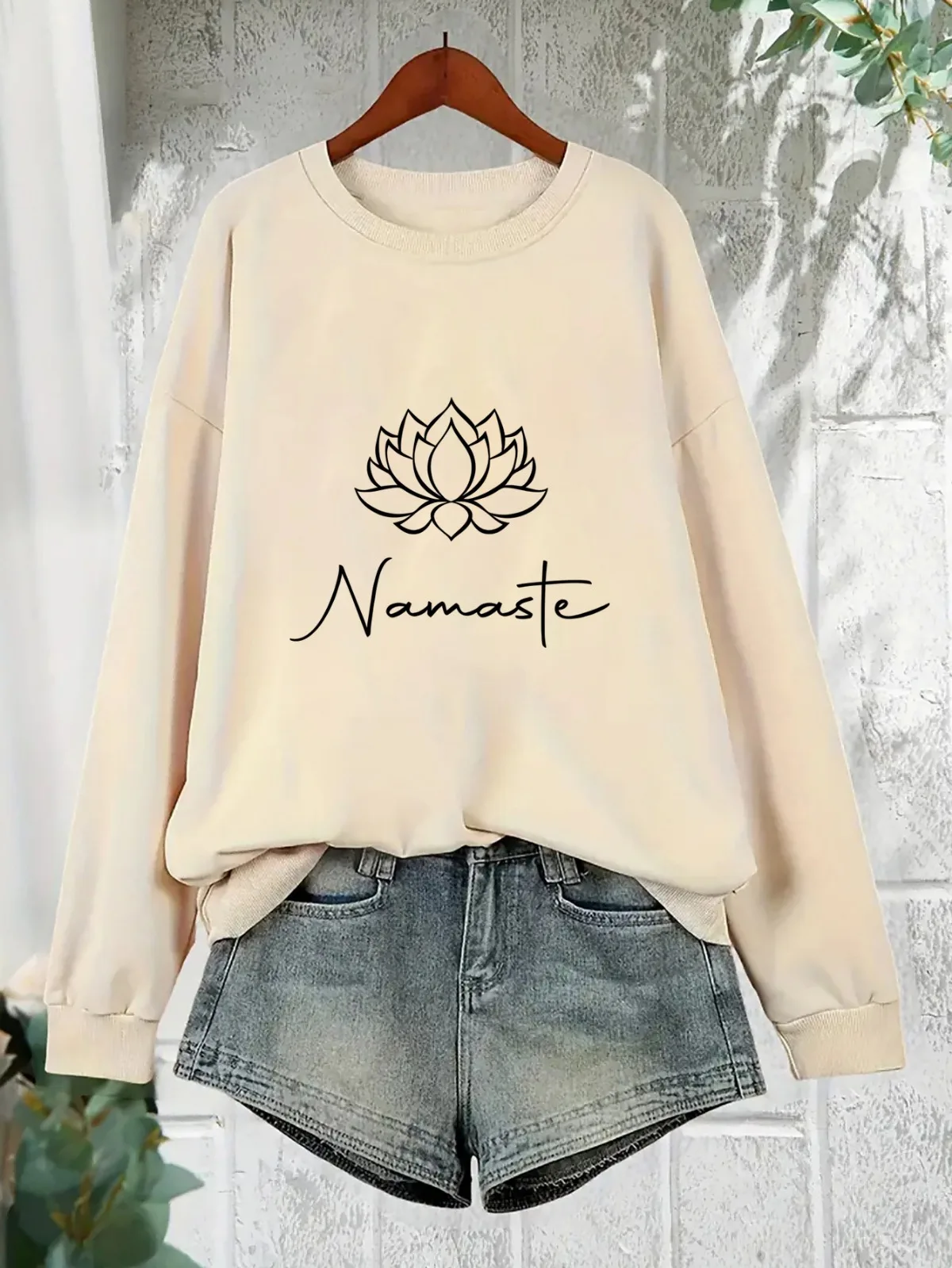 Sweat-shirt à capuche pour femmes, décontracté, mode, imprimé Lotus, motif Namaste, confortable, Style de rue, pull, vêtements cadeaux de vacances