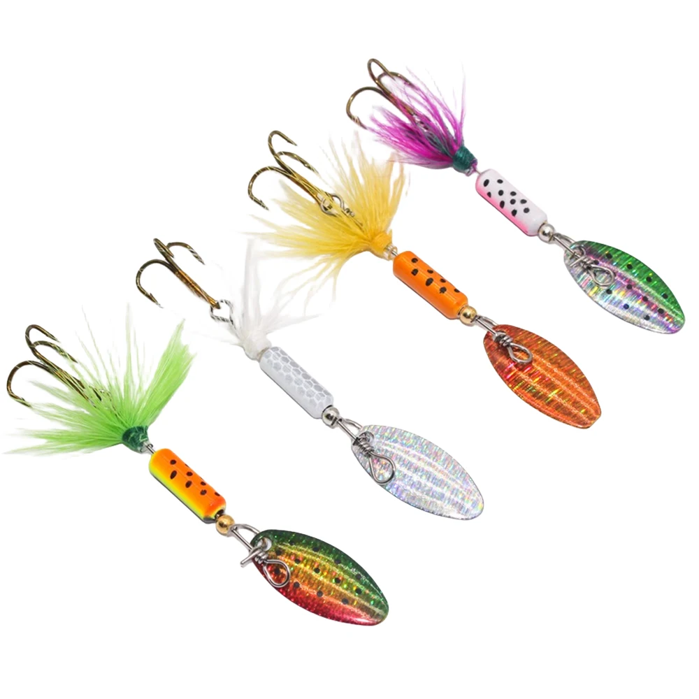 3.5g Spinner Baits Metal Sequin Feather Spoons Fishing Lure Spinnerbait Trout Lures Fishing Lures