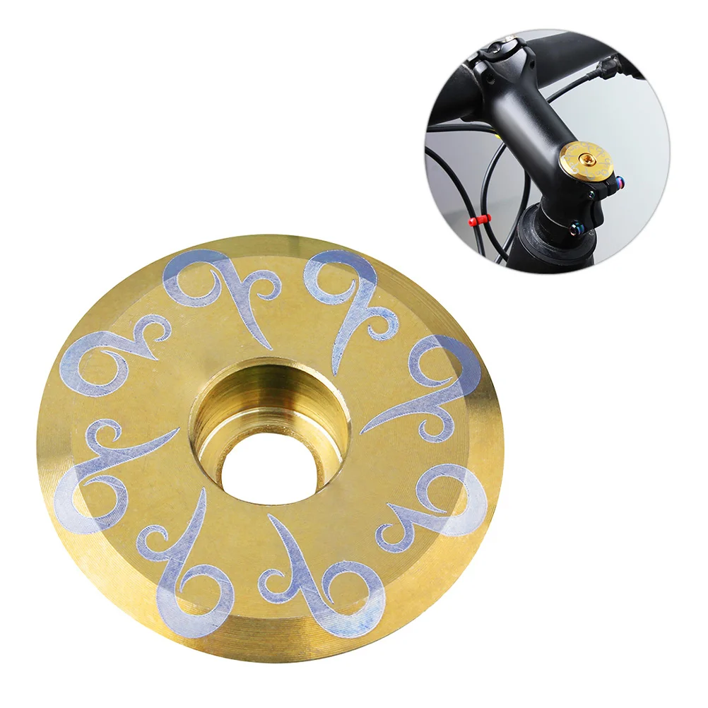 

Titanium Alloy Headset Cap 28.6Mm Bike Fork Expander Bung For Mountain Road Bikes Lightweight Accessories Gold Fast Installation