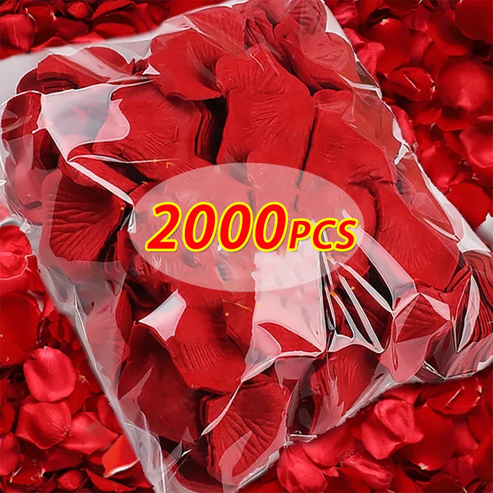 2000/100Pcs Artificial Fake Rose Petals Colorful Red White Gold Roses Petal Flowers For Romantic Wedding Party Favors Decoration