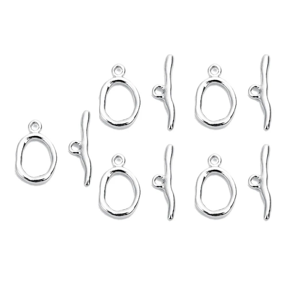 

5Set Jewelry Connecting Clasps Metal Buckle for DIY Bracelet Necklace Making Silver Copper Plated Chain Connector Necklace Chain