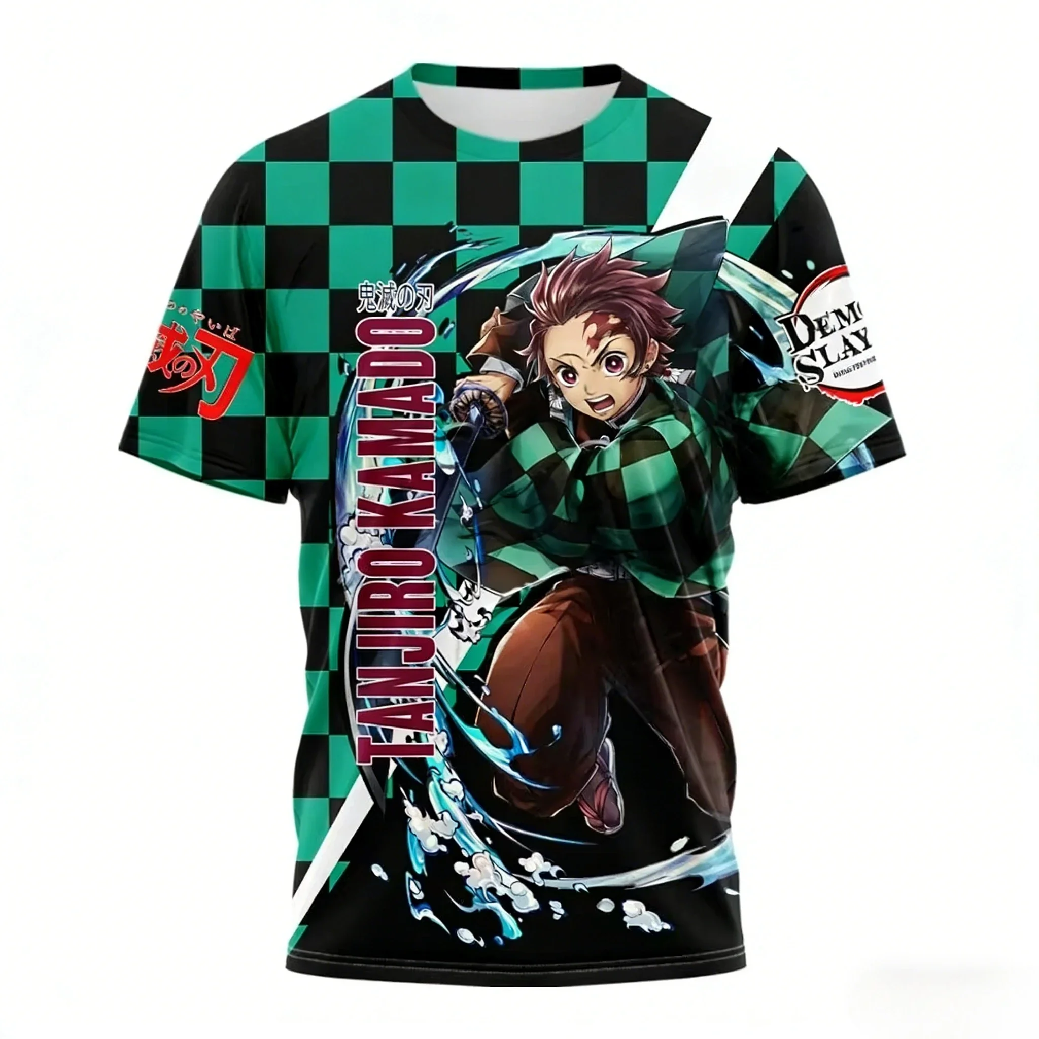 2026 Summer Demon Slayer Retro Cosplay T-shirt Men's Oversized 3D Printed Short-sleeved Family Unisex Children's Sports Shirt