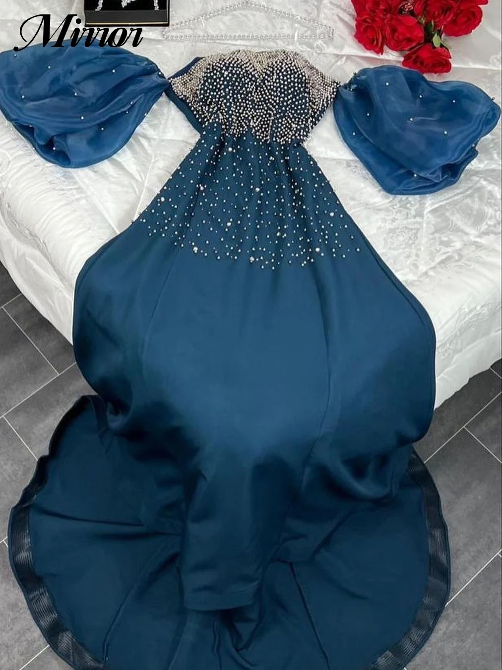 Vestido de espejo Vintage con lentejuelas, elegante, Sexy, cuello de barco de sirena, personalizado, ocasión Formal, vestido de graduación, vestidos de fiesta de noche