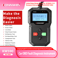 2025 New KONNWEI KW590 OBD2 Scanner Car Code Reader OBDII Diagnostic Tool Clear Fault Code Support Multi-Brands Cars&languages
