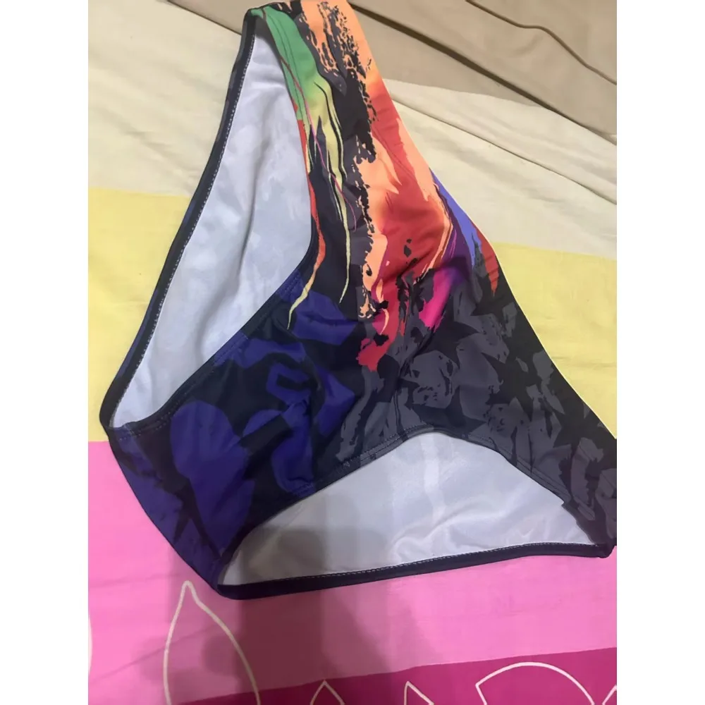 2026Professional swimming trunks youth racing training men's swimming trunks fashion printed European and American briefs 10062