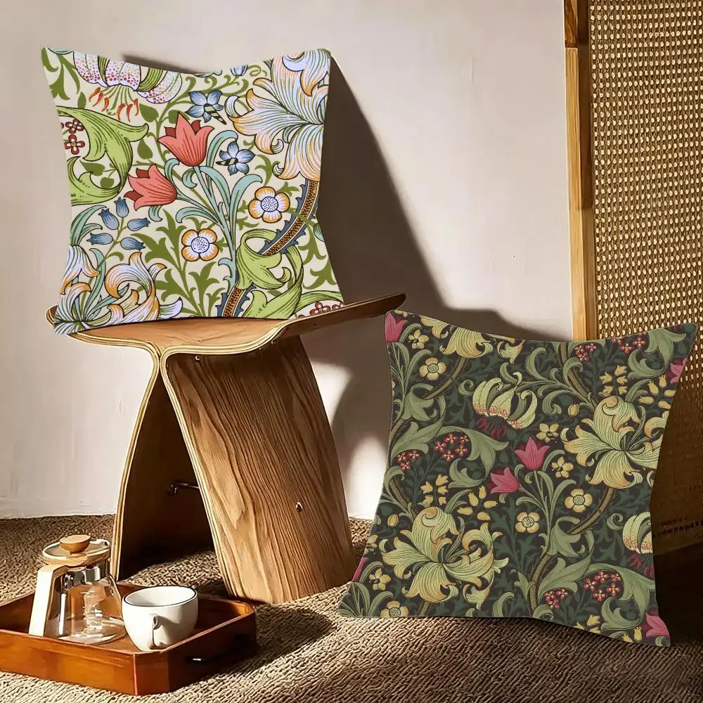 Artist Art William Morris Cushion Cover Crystal velvet sofa Aesthetic room decor Car seat back cushion