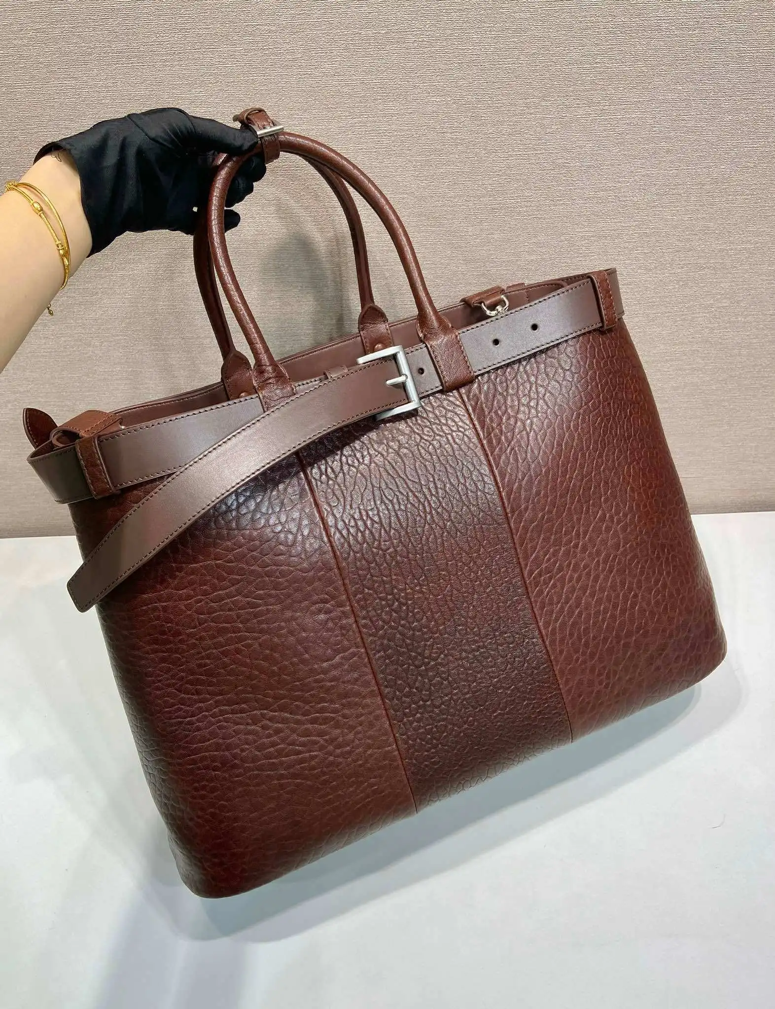 2025 Fall Winter New Men's Large Tote Bag, Genuine Sheepskin Leather Briefcase, Messenger Bag for Laptop, Crossbody Shoulder Bag