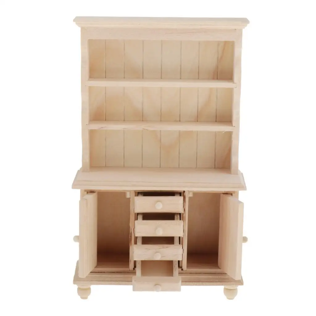 1/12 Dollhouse Miniature Furniture Multifunctional Wooden Bookshelf Bookcase Cabinet Room Cabinet Display Shlef Bookshelf